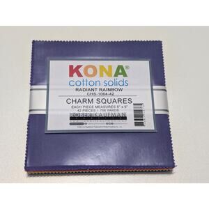 Radiant Rainbow Charm Pack by Kona Cotton Solids for Robert Kaufman